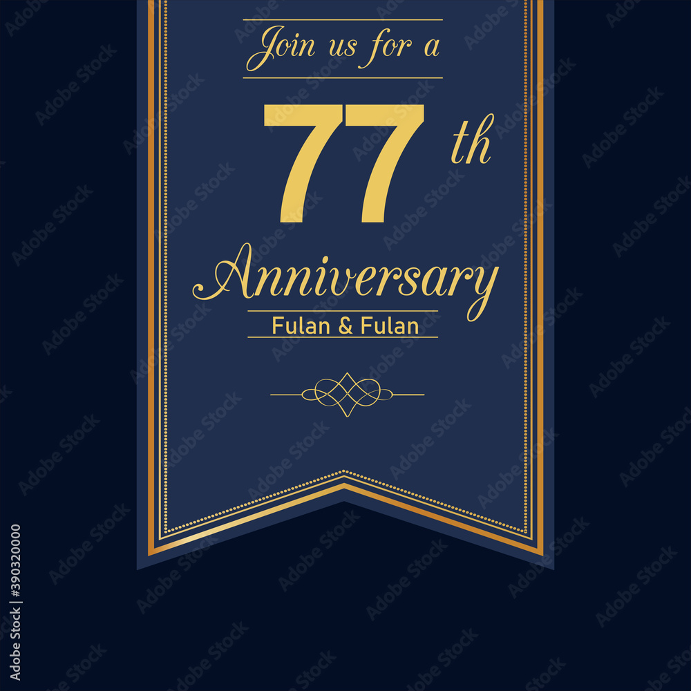 77 years anniversary logo template. Vector and illustration 77 years anniversary logo template. Vector and illustration