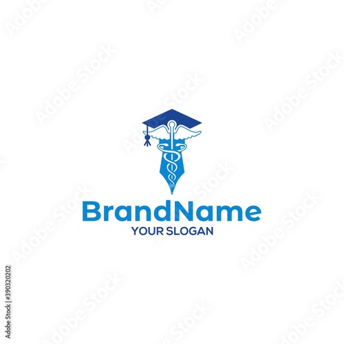 Caduceus Education Logo Design Vector