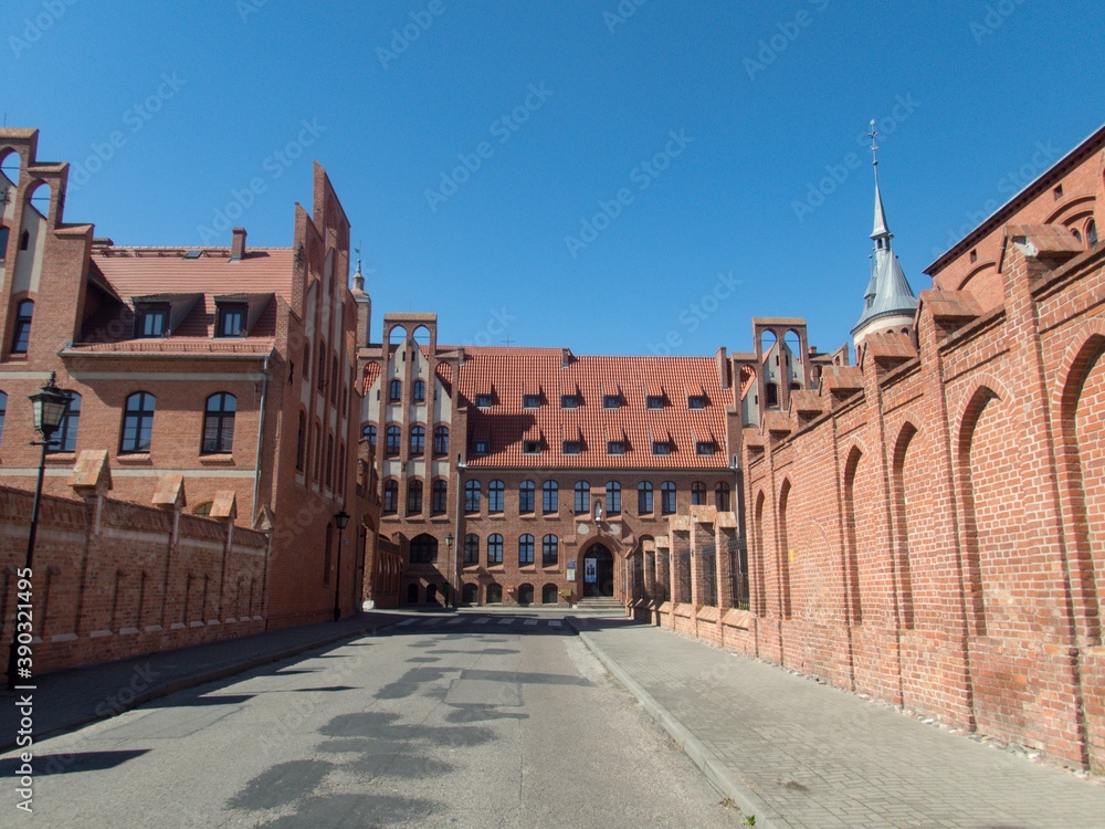 historical city made of red brick chelmno