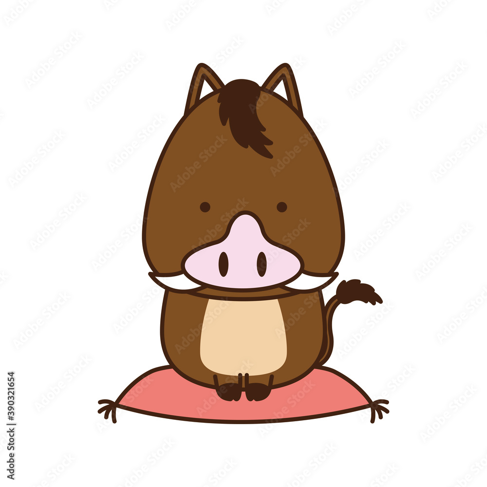 年賀状に使える干支(亥)が座布団に座っているイラスト 年賀状に使える干支(亥)が座布団に座っているイラスト