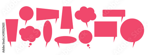 Speech bubbles. Different shapes of blank space for a text. Simple set