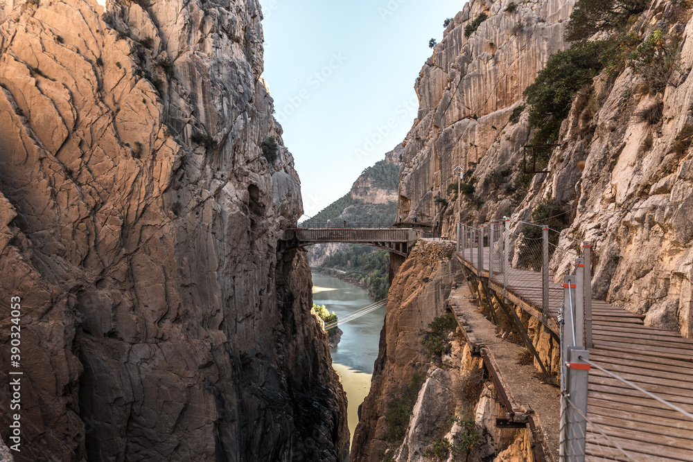 Pasarelas en el Caminito del Rey en Málaga.