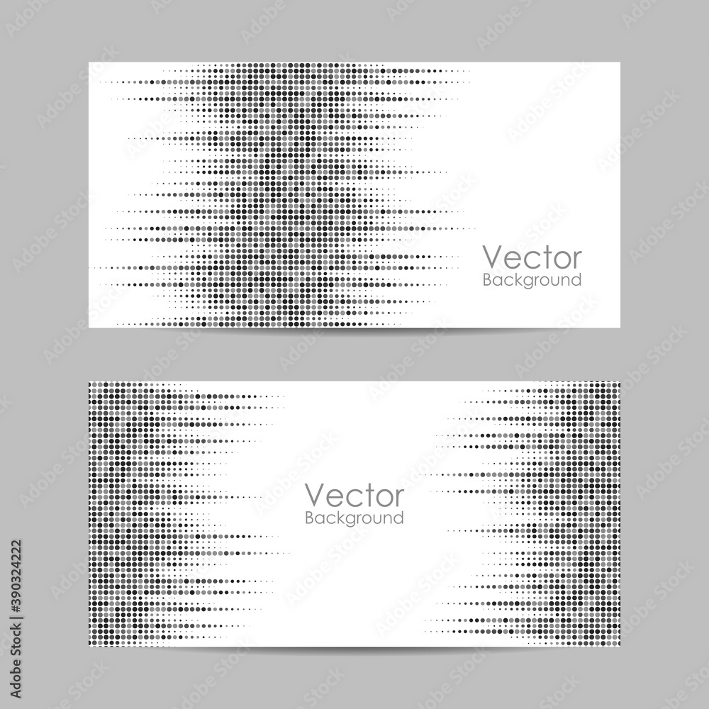 Set of banners with dots. Vector illustration