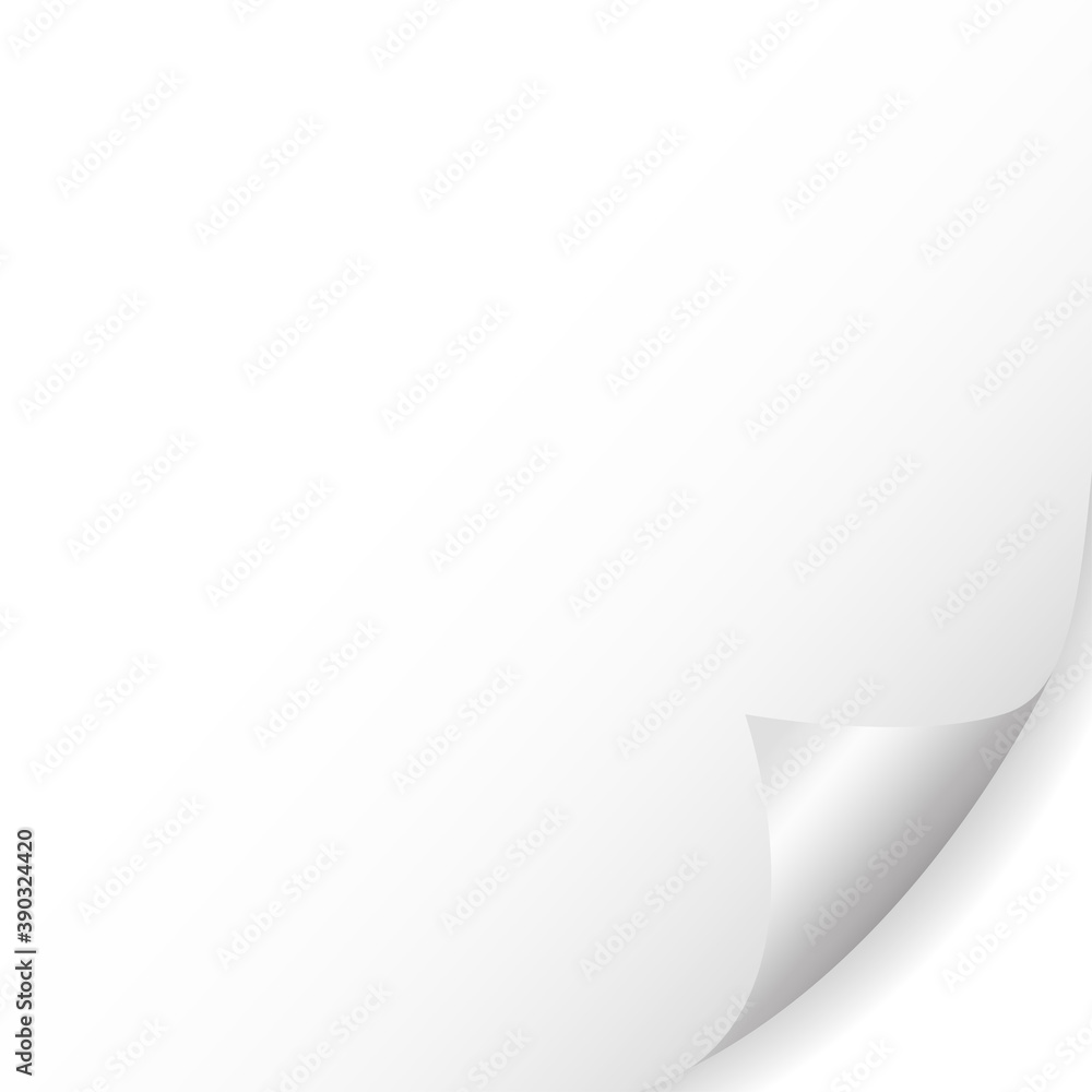 White blank paper sticker with bent corner White blank paper sticker with bent corner
