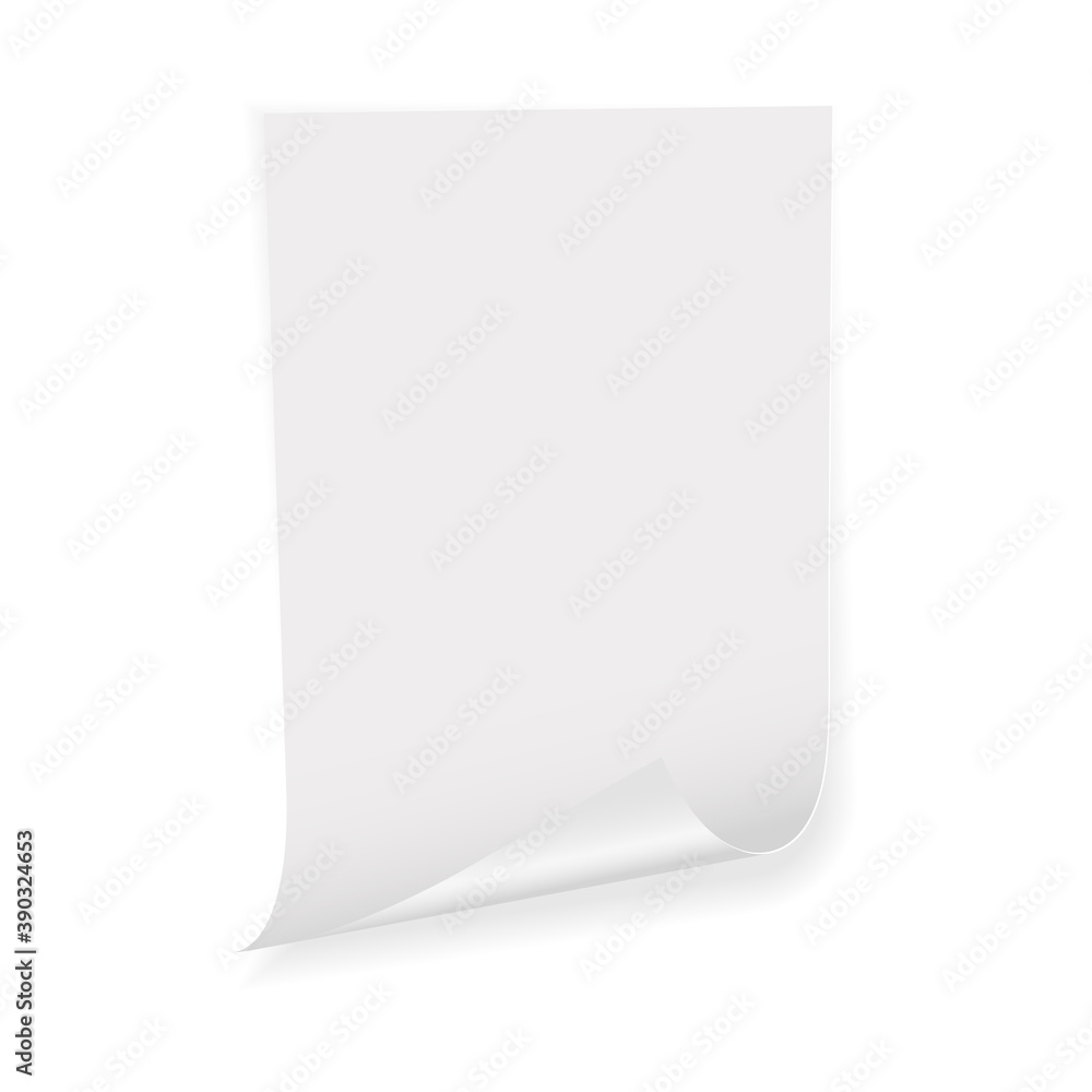 White blank paper sticker with bent corner White blank paper sticker with bent corner