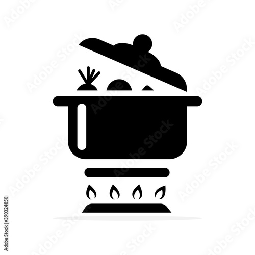 Hot pot icon. Vector concept illustration for design.