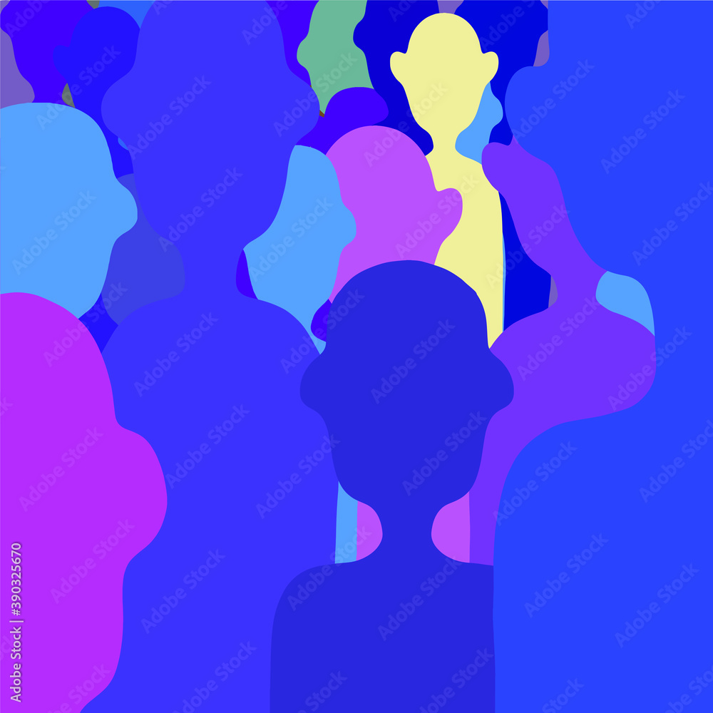Vector illustration of a crowd of people in an abstract style. Vector illustration of a crowd of people in an abstract style.