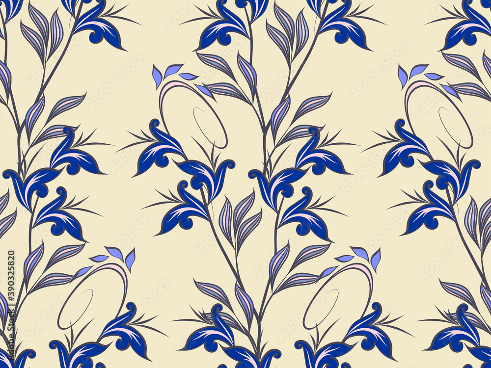 Fototapeta premium Seamless pattern with abstract flowers.