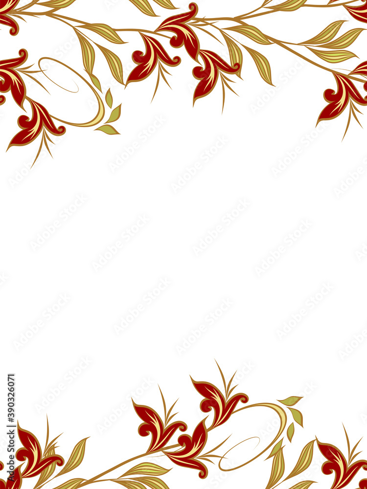 Plant pattern background with stylized flowers. Plant pattern background with stylized flowers.