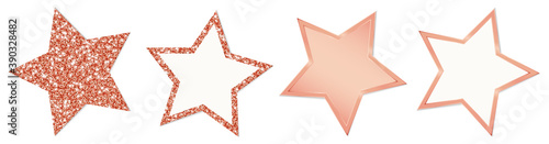 Set Vier Sterne Glitzer Und Glanz Kupfer
