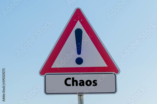 Symbolic Sign with Text Chaos 