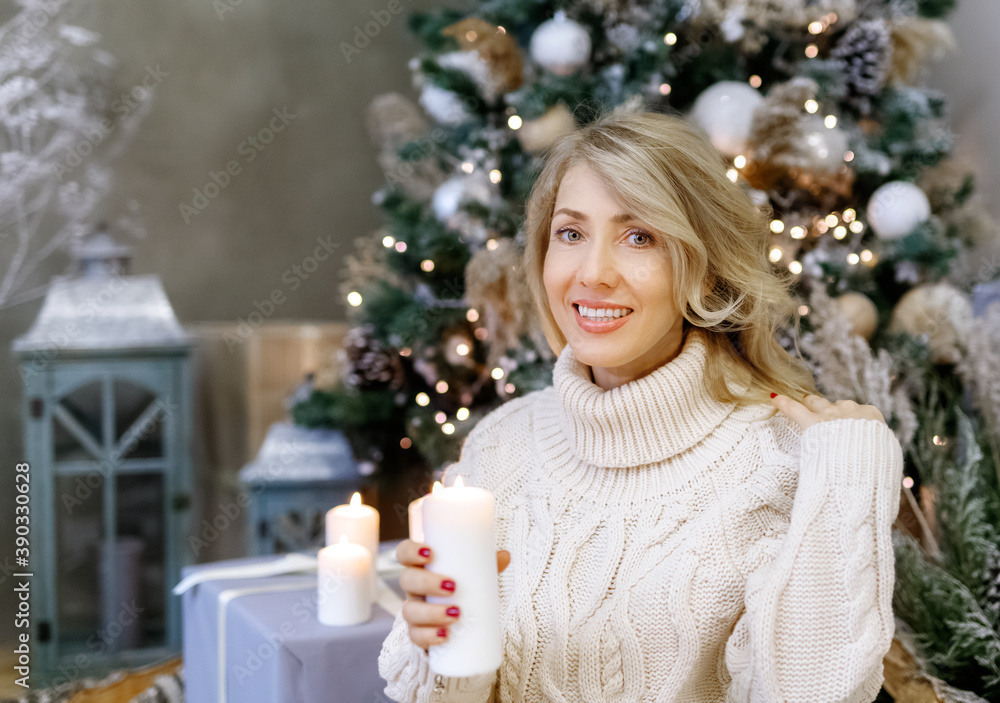 portrait of a woman with a candle in her hands portrait of a woman with a candle in her hands