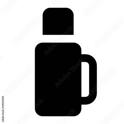 Thermos Bottle Glyph Icon Vector