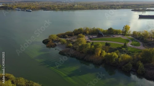 Aerial view on Kumzhenskaya grove, Don and Dead Donets. Rostov-on-Don. Russia