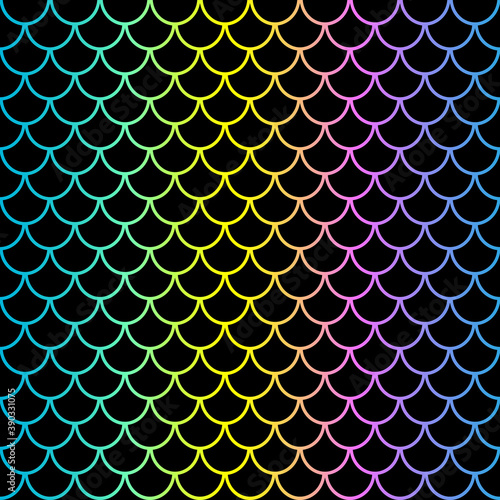 Mermaid scales. Fish squama. Rainbow colors. Scale Print.