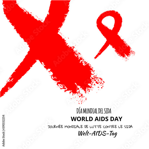Symbol AIDS stylized red ribbon for World AIDS Day. Perfect for poster or t-shirt. Vector