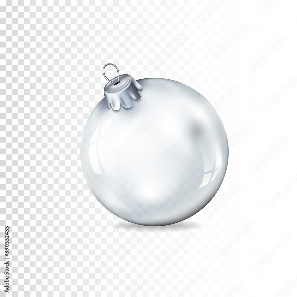 Transparent realistic Christmas ball isolated Transparent realistic Christmas ball isolated