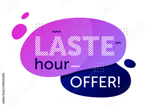 Last hour offer sale badge isolated on white background