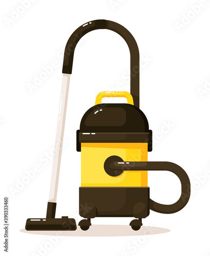 Electrical vacuum cleaner hoover machine isolated on white