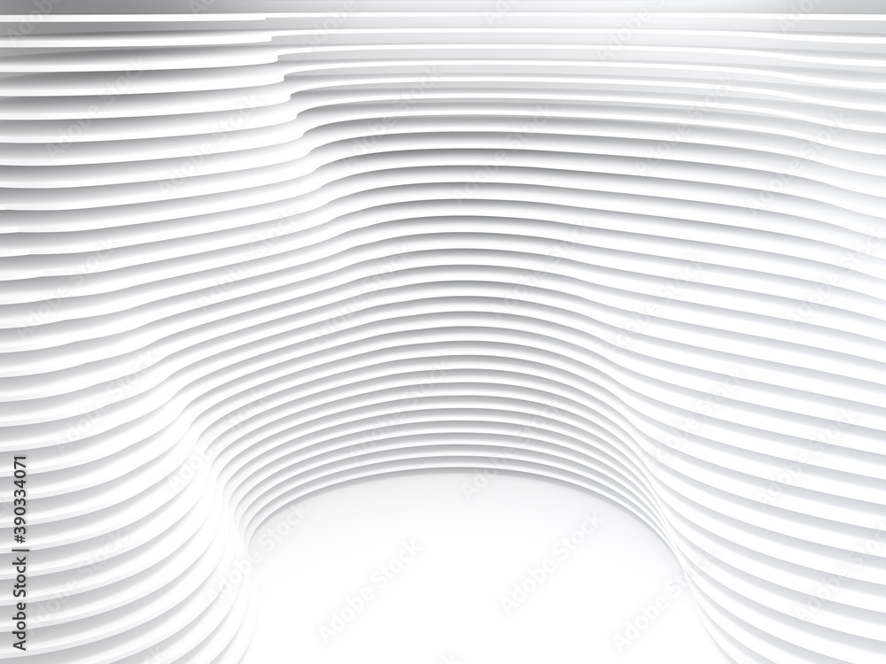 Naklejka premium White wave background. Abstract minimal design. 3d render
