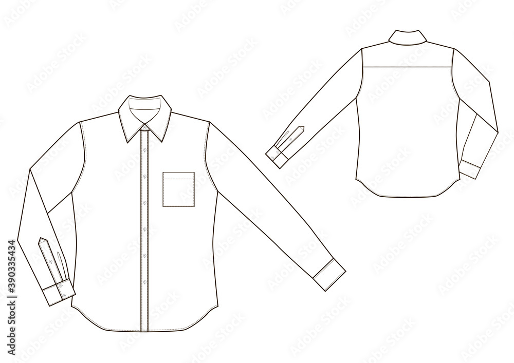 Fashion technical drawing of shirt