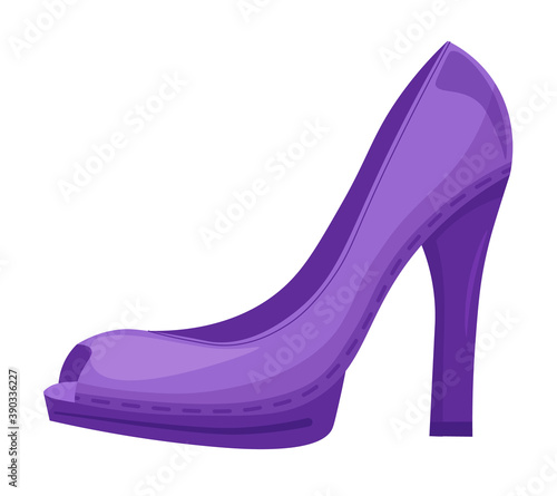 Female open toe high heel shoe isolated on white background