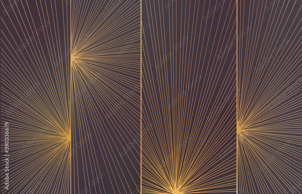 Obraz premium Geometrical abstraction. The Golden rays of the sun.