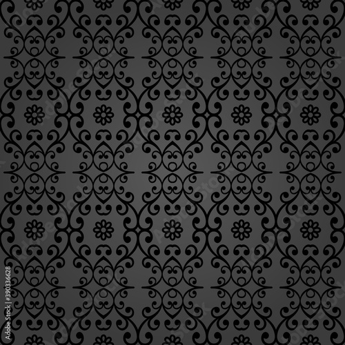 Orient vector classic black pattern. Seamless abstract dark background with vintage elements. Orient background. Ornament for wallpaper and packaging