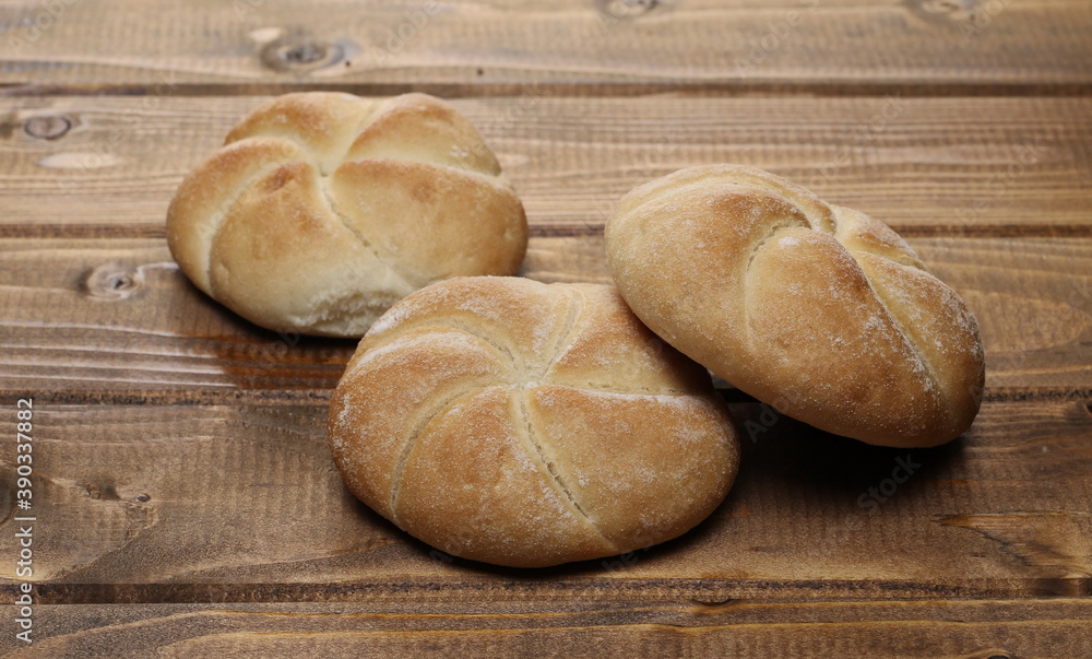 Kaiser rolls bread isolated on white background Kaiser rolls bread isolated on white background