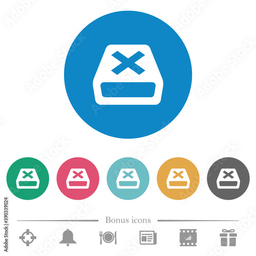 Uninstall flat round icons