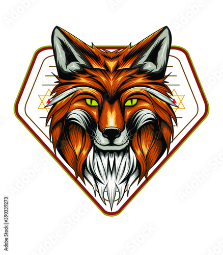 Fototapeta Naklejka Na Ścianę i Meble -  fox head illustration logo. vector fox.