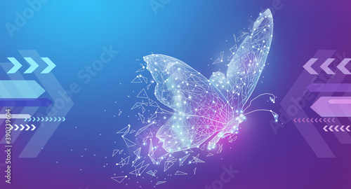 Creative butterfly effect background image, illustration background, illustration rendering