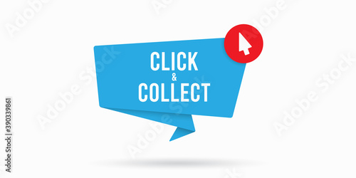 Click & collect vector sign. Vector illustration