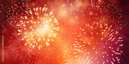 Creative festive firework scene background image, illustration background, illustration rendering 