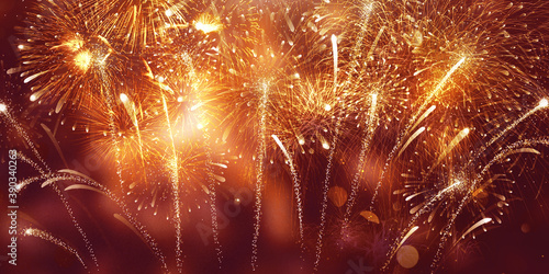 Creative festive firework scene background image, illustration background, illustration rendering