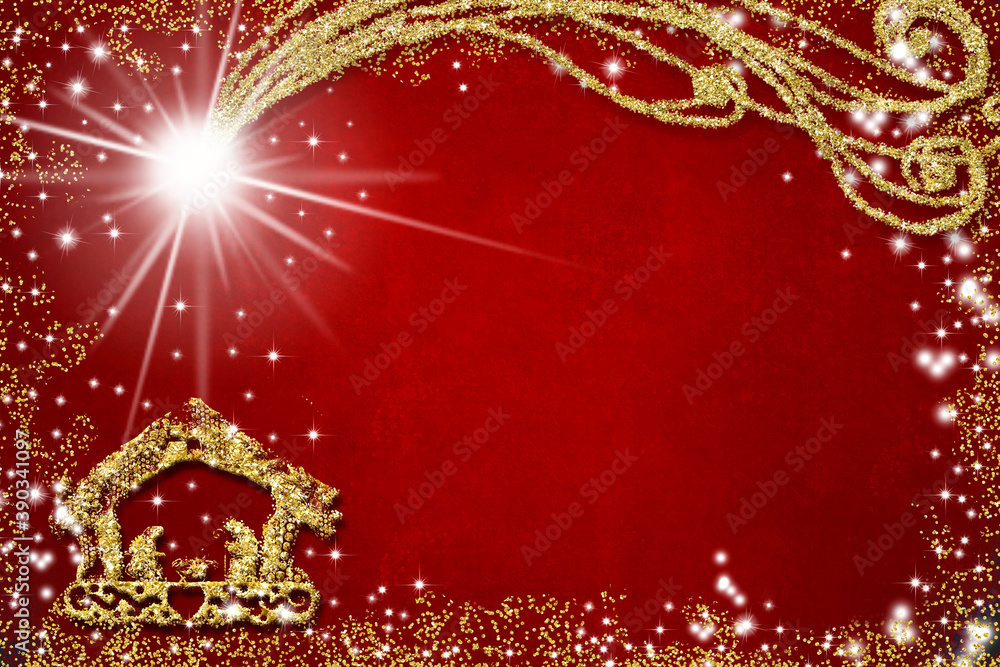 Christmas religious greeting card. Blank space. Christmas religious greeting card. Blank space.
