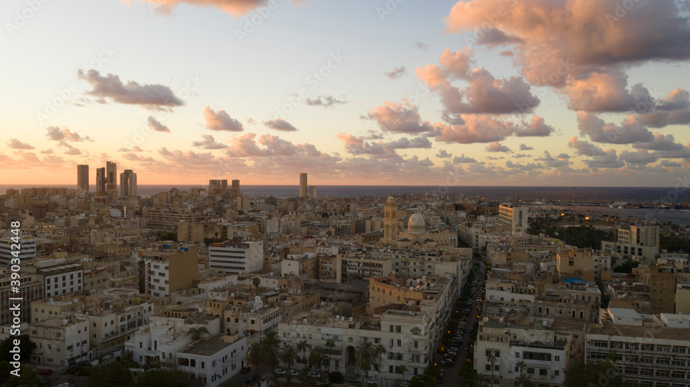 Libya capital Tripoli skyline view

