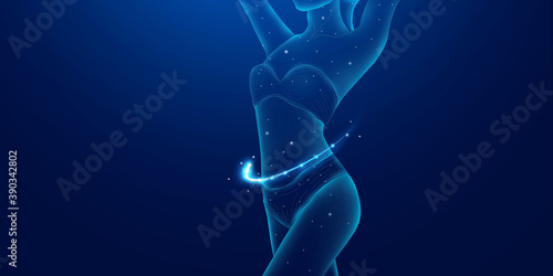 Healthy and good figure, illustration background, illustration rendering