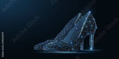 High-heeled shoes particle background image, illustration background, illustration rendering