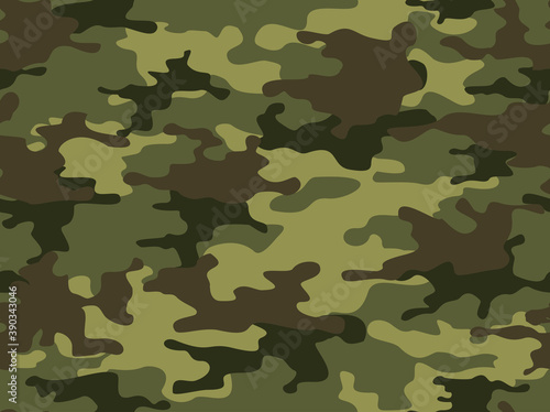 Green camouflage seamless pattern. Military print
