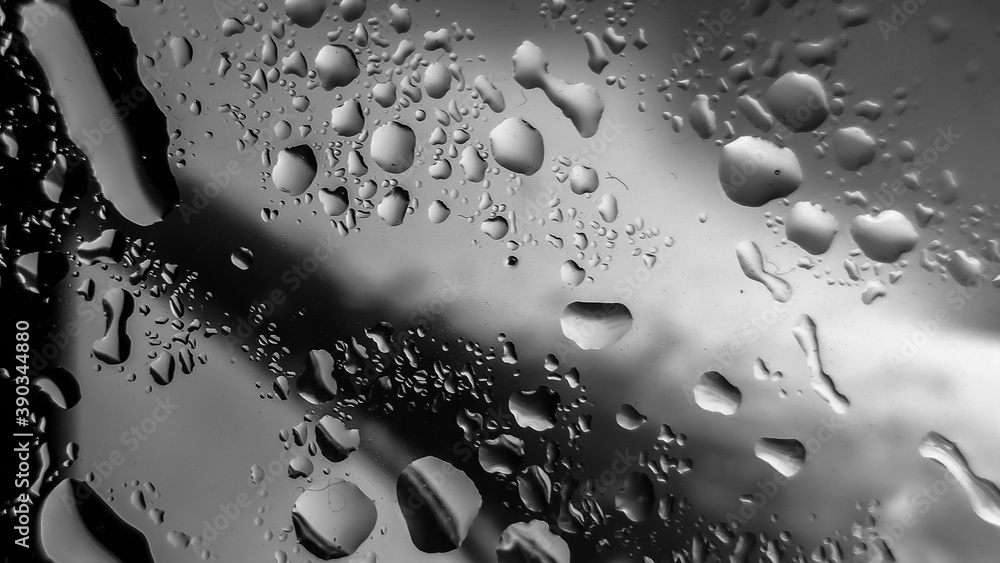 beautiful view from water sprayed glass surface beautiful view from water sprayed glass surface