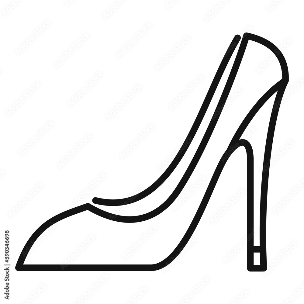 French woman shoes icon. Outline french woman shoes vector icon for web design isolated on white background French woman shoes icon. Outline french woman shoes vector icon for web design isolated on white background