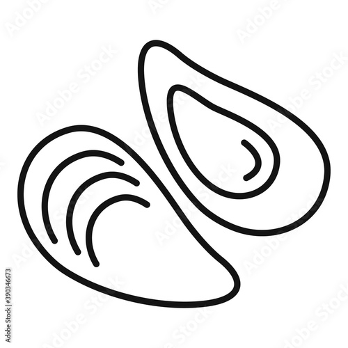 French mussels icon. Outline french mussels vector icon for web design isolated on white background