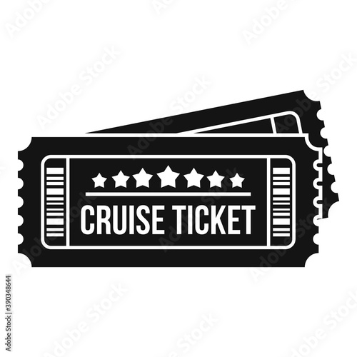 Cruise ticket icon. Simple illustration of cruise ticket vector icon for web design isolated on white background