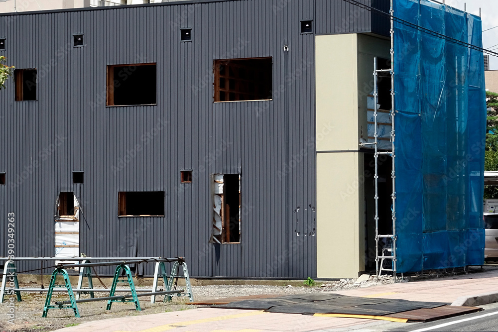 Naklejka premium 住宅建築工事現場