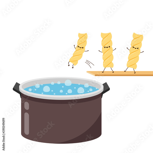 Pasta noodles vector. Pasta noodles on white background. Boiled pasta noodles.