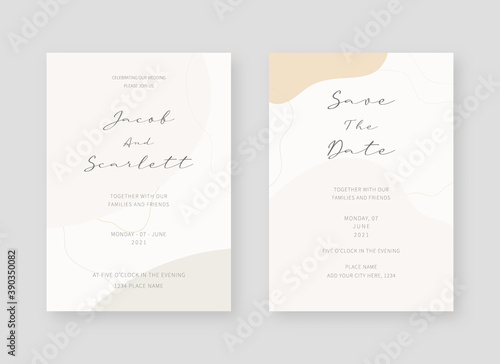 Invitation card template. Set of wedding invitation card template design. Vector decorative design background.