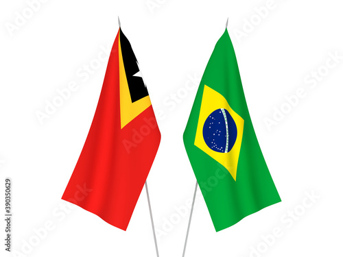 Brazil and East Timor flags