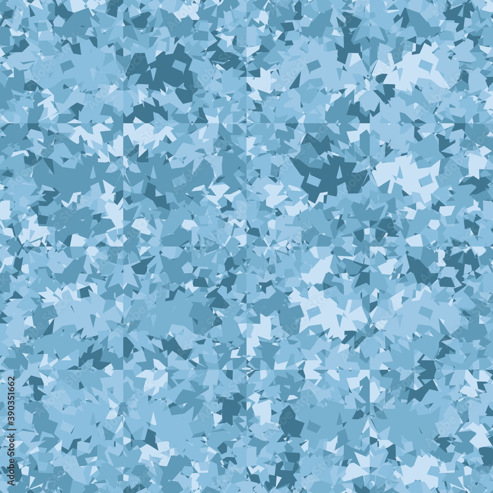 Seamless pattern. Winter and ice colors. Shades of blue.