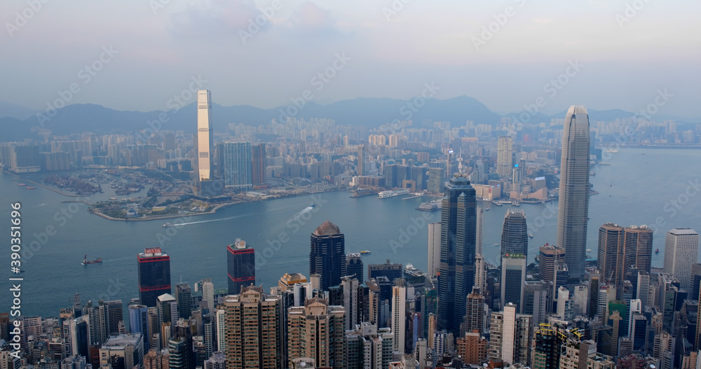 Obraz premium Hong Kong landmark at sunset
